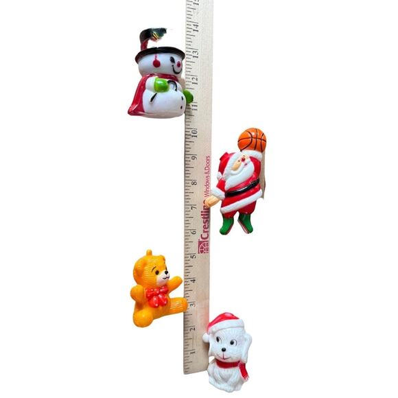 Vintage Christmas Holiday Tree Light Covers Lot Snowmen Bears Sports Santa READ - Picture 7 of 9